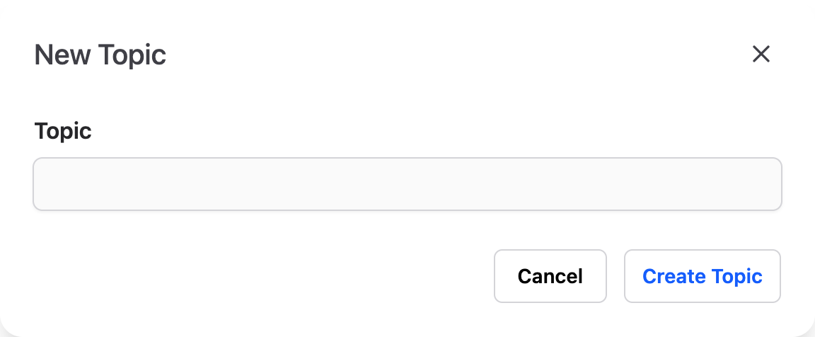 Create topic screenshot