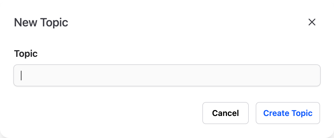 Create topic screenshot